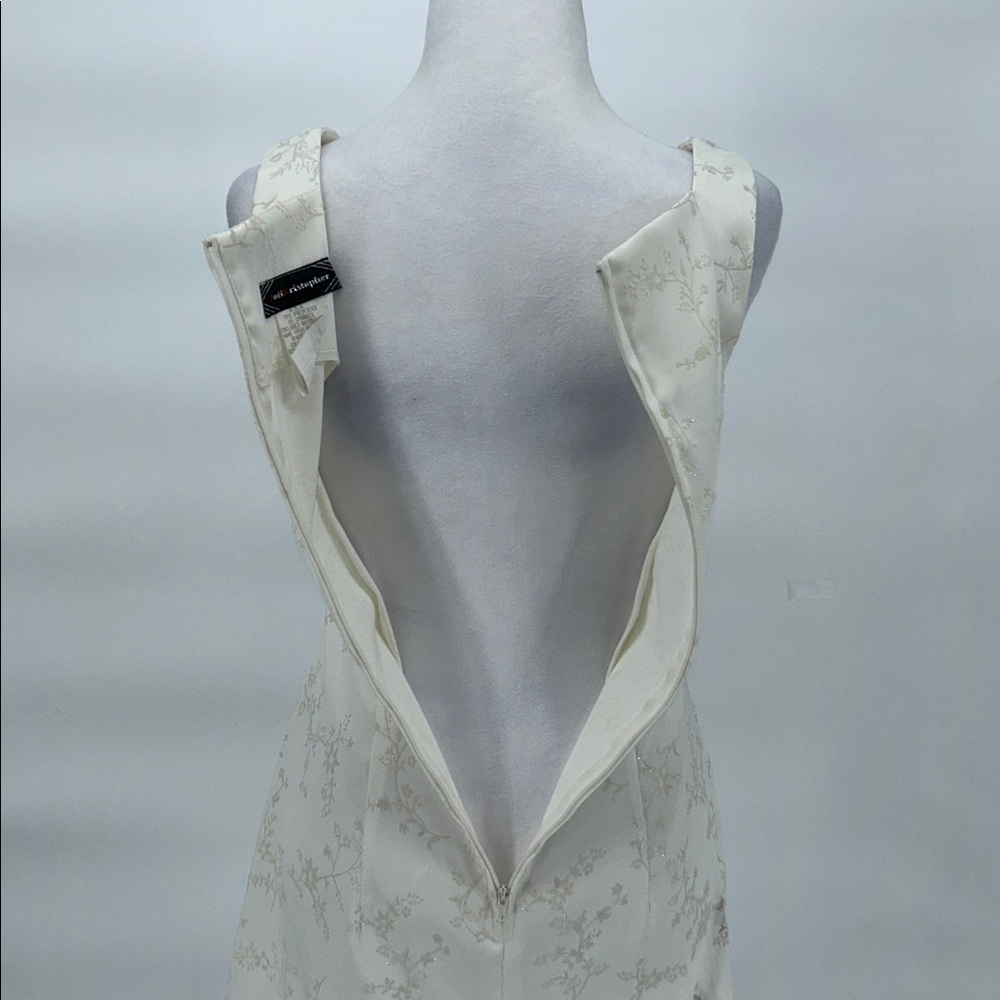 Jodi Kristopher Vintage Ivory Floral Cocktail Mini Dress Size 3/4 XS - Picture 6 of 12